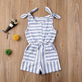 img 3 attached to Toddler Little Shoulder Jumpsuit Clothes Girls' Clothing ~ Jumpsuits & Rompers