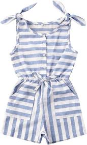 img 4 attached to Toddler Little Shoulder Jumpsuit Clothes Girls' Clothing ~ Jumpsuits & Rompers