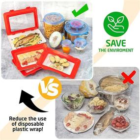 img 2 attached to 🆕 Improved 2021 Version of BOXSORY Food Preservation Trays - Stackable, Reusable, and Odor-Free - Dishwasher-Safe Fridge Storage Trays (4pcs) + Stretch Lids (6pcs)