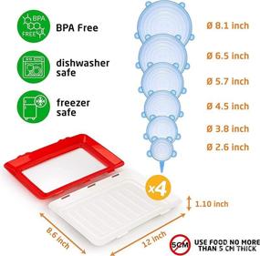 img 3 attached to 🆕 Improved 2021 Version of BOXSORY Food Preservation Trays - Stackable, Reusable, and Odor-Free - Dishwasher-Safe Fridge Storage Trays (4pcs) + Stretch Lids (6pcs)