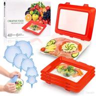 🆕 improved 2021 version of boxsory food preservation trays - stackable, reusable, and odor-free - dishwasher-safe fridge storage trays (4pcs) + stretch lids (6pcs) логотип