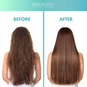 img 1 attached to Получите гладкие и непослушные волосы с бразильской системой выпрямления Keratin Blowout от Keragen - без формальдегида и идеально подходит для тонких и средних волос - размер 2 унции