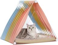 🐱 modern style cat bed for indoor cats - premium 4-in-1 pet cat beds, cat houses, with removable washable cushion mat - ideal for cats, small dogs, and guinea pigs - featuring plexiglass frame logo