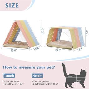 img 3 attached to 🐱 Modern Style Cat Bed for Indoor Cats - Premium 4-in-1 Pet Cat Beds, Cat Houses, with Removable Washable Cushion Mat - Ideal for Cats, Small Dogs, and Guinea Pigs - Featuring Plexiglass Frame