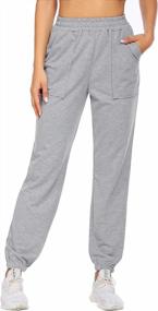 img 4 attached to 👖 Stylish and Comfortable Misakia Women's High Waisted Sweatpants: Ideal for 2021 Spring/Summer Workouts and Lounging with Pockets!