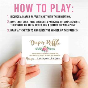 img 3 attached to 🌸 Floral Baby Shower Games for Girls - Set of 25 Diaper Raffle Tickets, Baby Raffle Cards, and Invitation Inserts - Creative Baby Shower Ideas for Baby Shower Girl