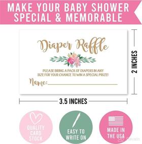 img 1 attached to 🌸 Floral Baby Shower Games for Girls - Set of 25 Diaper Raffle Tickets, Baby Raffle Cards, and Invitation Inserts - Creative Baby Shower Ideas for Baby Shower Girl