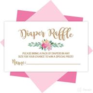 🌸 floral baby shower games for girls - set of 25 diaper raffle tickets, baby raffle cards, and invitation inserts - creative baby shower ideas for baby shower girl logo