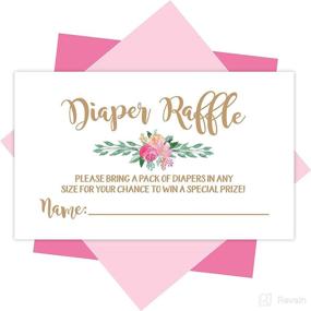 img 4 attached to 🌸 Floral Baby Shower Games for Girls - Set of 25 Diaper Raffle Tickets, Baby Raffle Cards, and Invitation Inserts - Creative Baby Shower Ideas for Baby Shower Girl