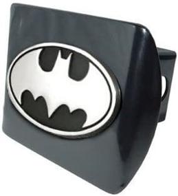 img 1 attached to 🦇 Premium Metal Trailer Hitch Cover with Chrome Oval Bat Logo by Elektroplate - Batman Edition