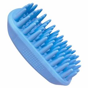 img 2 attached to Anti-Skid Pet Shampoo Brush For Dogs And Cats With Long & Short Hair - Silicone Grooming Tool With Massage Comb For Medium To Large Pets (Blue)