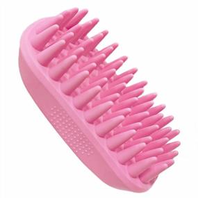 img 3 attached to Anti-Skid Pet Shampoo Brush For Dogs And Cats With Long & Short Hair - Silicone Grooming Tool With Massage Comb For Medium To Large Pets (Blue)