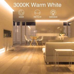img 2 attached to Onforu 16.4Ft LED Tape Light In 3000K Warm White - Dimmable And Flexible For Home, Kitchen, And Bedroom