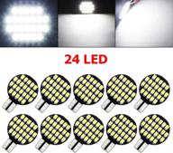 tmh 10 pcs white super bright 24 smd 2835 chipset car interior dome lights license plate lamp courtesy landscaping replacement bulbs trucks rvs trailers suvs motorhome t10 194 168 led 6000k 12v d logo