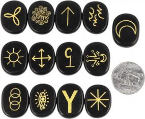 img 2 attached to Empower Your Spiritual Journey With Mookaitedecor'S 13 Piece Obsidian Witches Runes Engraved Gypsy Symbols & Healing Crystals: Perfect For Reiki, Meditation, And Divination