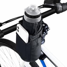 img 4 attached to Bike Bottle Holder Bag With Phone Storage & Insulation For Touring & Commuting