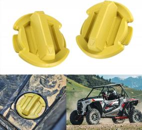 img 4 attached to PLUSUTV 2X Floor Drain Plugs Cover Twist Trap Seal For Polaris RZR 1000 900 XP Turbo General 2015-2018, Yellow Drain Plug For Car Floor, Body, And Rocker Panels, Gold, 8414694