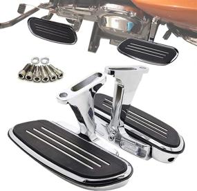 img 4 attached to 🏍️ Chromed Streamline Motorcycle Footboards for Street Glide & Touring Models: High-quality Replacement with Mount Bracket Kits (1993-2022)