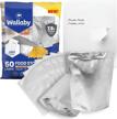 pack of 50 wallaby 1-gallon gusset mylar stand-up pouches with zipper and labels - 7.5 mil, heat sealable, food safe, ideal for long term food storage - size 10" x 14", silver logo
