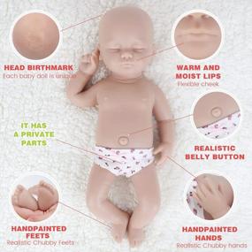 img 1 attached to Realistic Silicone Reborn Baby Doll Girl - 15 Inches, Lifelike, Not Vinyl Material, Newborn, Full Body, Perfect For Collectors
