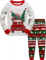 рождественские пижамные комплекты для малышей из 100% хлопка с динозаврами и звездным принтом - уютная одежда для сна с длинными рукавами для мальчиков и девочек - детская одежда из 2 предметов логотип