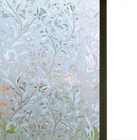 img 4 attached to Niviy 3D Static Cling Window Film Decorative Flower Privacy Non-Adhesive Covering 11.8" X 78.7" High Quality