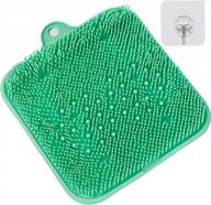 acupressure massage exfoliating foot scrubber with non-slip suction cups and cleaning bristles for tired and painful feet - shower foot cleaner increases circulation (apple green, 9.5 x 9.5 inches) logo