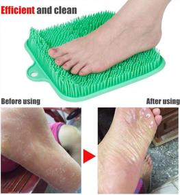 img 2 attached to Acupressure Massage Exfoliating Foot Scrubber With Non-Slip Suction Cups And Cleaning Bristles For Tired And Painful Feet - Shower Foot Cleaner Increases Circulation (Apple Green, 9.5 X 9.5 Inches)