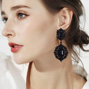 img 3 attached to Flyonce Women'S Rhinestone Crystal Art Deco Vintage Style Gatsby Clip-On Dangle Chandelier Earrings
