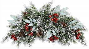 img 4 attached to Deck The Halls With HiiARug'S 26 Inch Christmas Mailbox Swag - Faux Pine, Berries & Cones For Festive Outdoor Decor