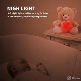img 1 attached to 🐻 BEREST Baby Cry Sensor Sleeping Bear: White Noise Machine & Sleep Soother with Night Light and Mom's Heartbeat, Nursery Decor for Toddler Crib - 9 Soothing Sounds!