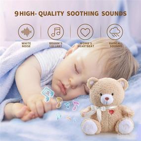 img 3 attached to 🐻 BEREST Baby Cry Sensor Sleeping Bear: White Noise Machine & Sleep Soother with Night Light and Mom's Heartbeat, Nursery Decor for Toddler Crib - 9 Soothing Sounds!