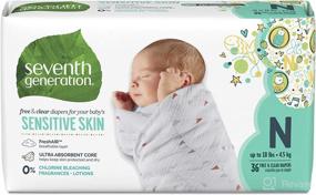 img 4 attached to 🐾 Seventh Generation Baby Diapers: Animal Print, Size 0 Newborn (36 Count) - Ideal for Sensitive Skin
