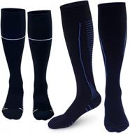 compression socks (2-pack) for men and women with cushioned pads and arch support, ideal for running and enhanced circulation logo