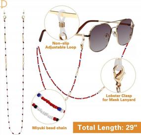 img 1 attached to 2 Piece Beaded Eyeglass Chain For Women - Mask Holder, Sunglasses & Eyeglasses Strap Lanyard Necklace