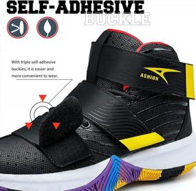 img 3 attached to ASHION Non-Slip Mid-Top Basketball Shoes For Youth: Big Kids Boys And Girls' Sport Trainer Sneakers