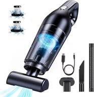 🚗 portable high power handheld car vacuum cleaner - efficient auto accessories kit for interior detailing, with 3 attachments - 10000pa, in black логотип