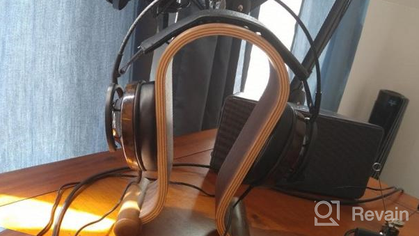 img 1 attached to Black Leather Headphone Stand: Universal Headset Holder For Gaming And More - SAMDI Product review by Isaac Tutt