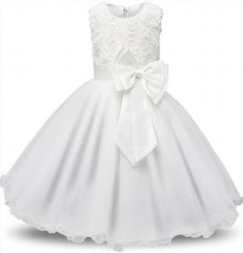 img 1 attached to Mallimoda Lace Tulle Flower Princess Dress: Perfect Wedding Attire For Toddler And Baby Girls