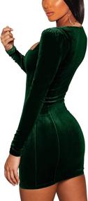 img 1 attached to GOBLES Womens Velvet Bodycon Elegant Women's Clothing via Dresses