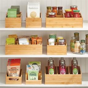 img 2 attached to 📦 mDesign Natural Bamboo Wood Organizer Storage Bin Box - 2 Pack - Kitchen, Pantry, and Drawer Organization for Snacks, Juice Boxes, Utensils, Tea, Coffee - Echo Collection