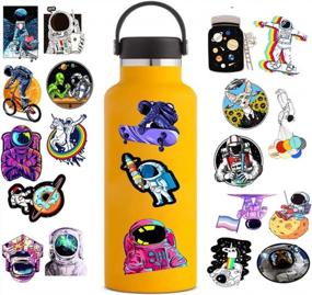 img 3 attached to 50pcs Astronaut Stickers: Explore Space with Waterproof Vinyl Laptop, Water Bottle, Skateboard, Car, and Helmet VSCO Aesthetic Cute Decals