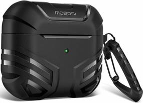 img 4 attached to Protective AirPod Case 3Rd Generation - MOBOSI Hard Shell Full-Body Cover With Keychain And LED Visibility - Vanguard Armor Military Design For Superior Protection