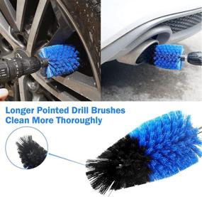 img 3 attached to 🚗 PL ZMPWLQ 22pcs Car Cleaning Tool Set – Auto Detail Brush Kit, Car Detailing Brushes Set, Cleaning Car Kit Wash Brush Cleaning Tools Kit for Vehicles Inside & Outside – Blue Car Detailing Brush Drill Brush