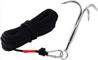 mhdmag 3-claw stainless steel grappling hook carabiner for anchor retrieving, outdoor hiking, tree limb removal logo