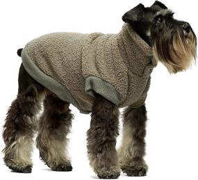 img 3 attached to 🐶 Fitwarm Thick Sherpa Dog Coat Vest, Warm Turtleneck Sweater for Puppy, Winter Clothes for Dogs, Knitted Pet Cold Weather Clothes, Doggy Pullover Jacket, Cat Apparel, Green Medium