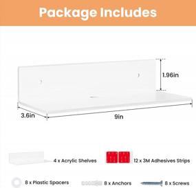 img 2 attached to Versatile And Stylish: Upsimples Acrylic Floating Shelves Set Of 4 For Your Home And Office Needs