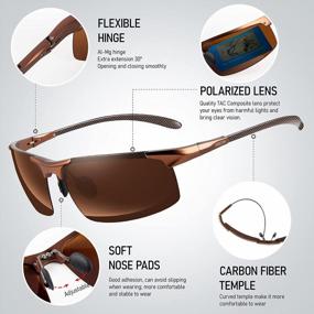 img 2 attached to BIRCEN Men'S Polarized Carbon Fiber Sunglasses UV Protection Sports Fishing Driving Al-Mg Frame For Men