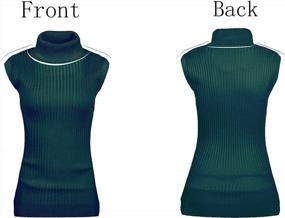 img 2 attached to Women'S V28 Sleeveless Turtleneck Knit Sweater Top - High Neck Stretchable Fit