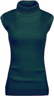 women's v28 sleeveless turtleneck knit sweater top - high neck stretchable fit logo